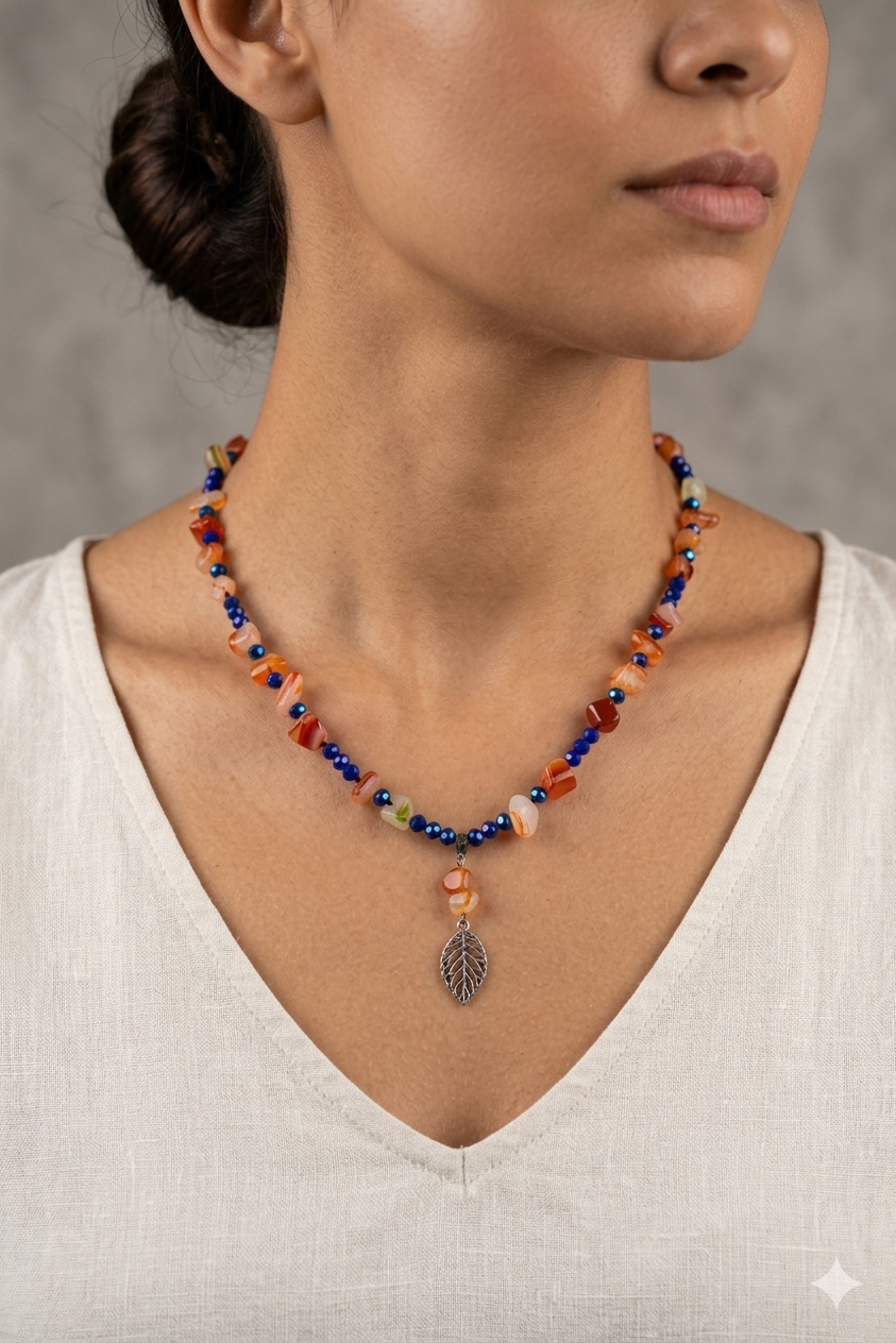 Collar cornalina naranja - Imagen 2