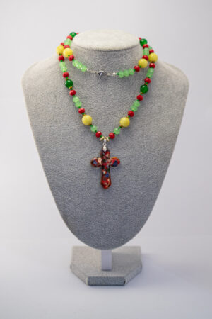 Collar cruz cristal de murano