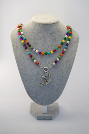 Collar multicolor colibrí