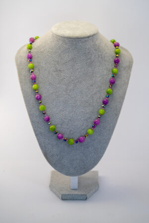 Collar ónix verde y morado