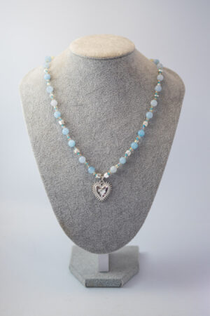 Collar aguamarina corazón