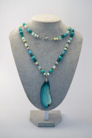 Collar ágata turquesa