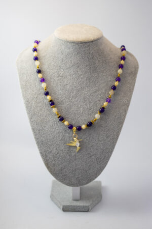 Collar amatista colibrí