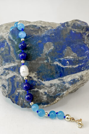 Pulsera lapislazuli y ojo de tigre
