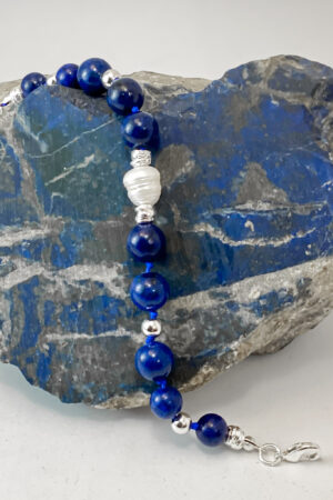 Pulsera lapislazuli y perla