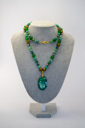 Collar crisocola y malaquita