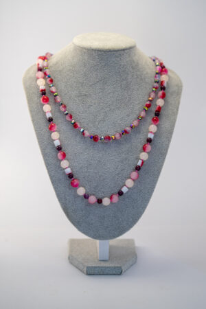 Collar doble rosado