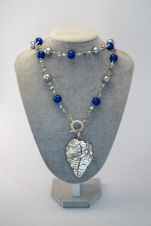 Collar cristales gris y morado