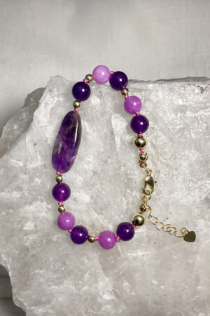 Pulsera amatista y ágatas morado