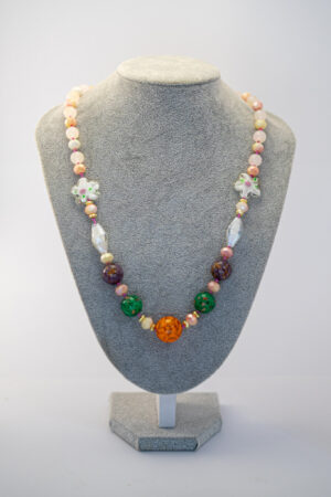 Collar tonos pastel con Cristal Hindú y Murano