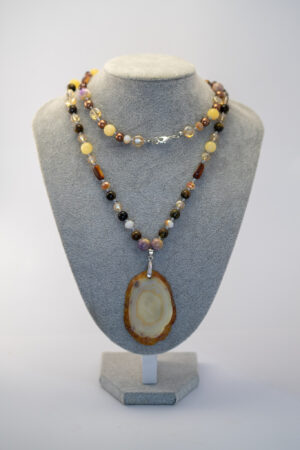 Collar ágata tonos tierra
