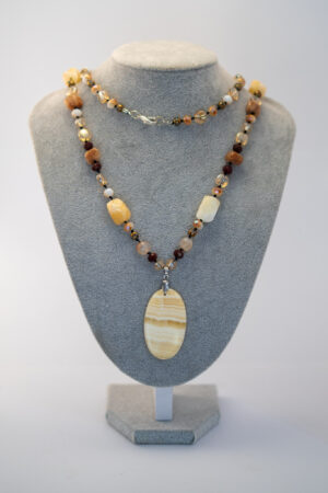 Collar ágata bandeada amarilla