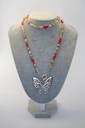 Collar Nácar y Mariposa