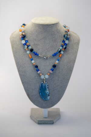 Collar ágata azul