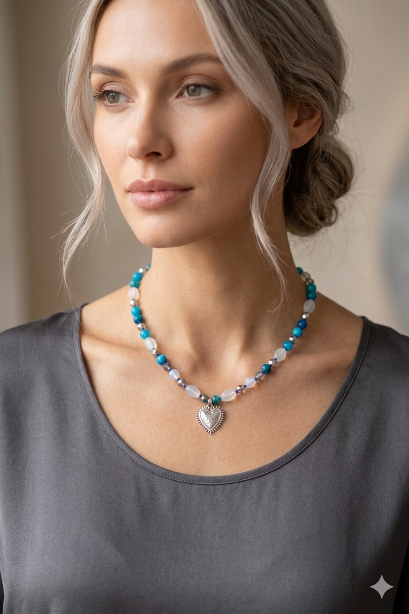 Collar ágatas azules - Imagen 4