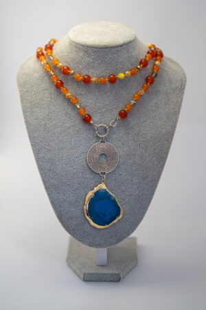 Collar ágatas anaranjadas