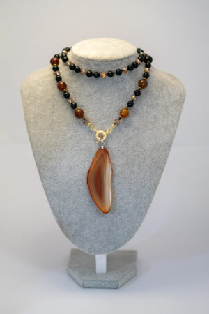 Collar café ágatas