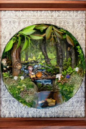 Diorama redondo bosque encantado
