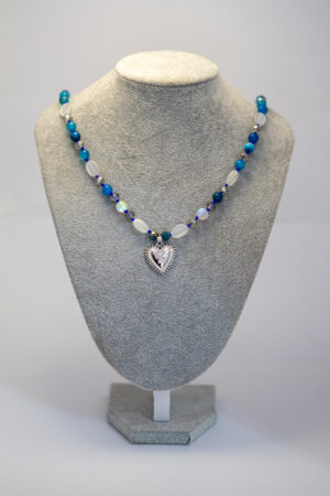 Collar ágatas azules