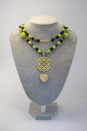 Collar ónix verde manzana