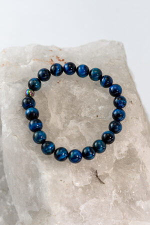 Pulsera elasticada ojo de tigre azul