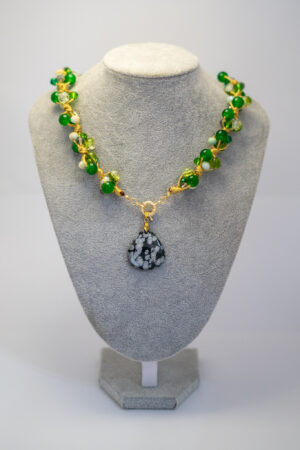 Collar obsidiana estilo mexicano