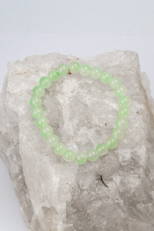 Pulsera elasticada ágata verde claro