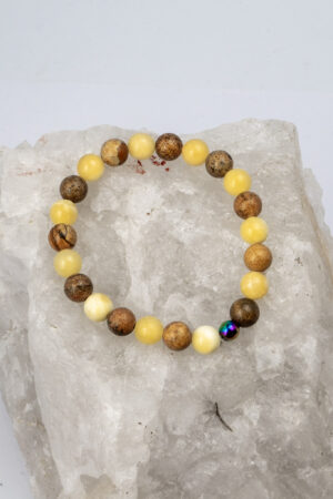 Pulsera elasticada jaspe ágatas