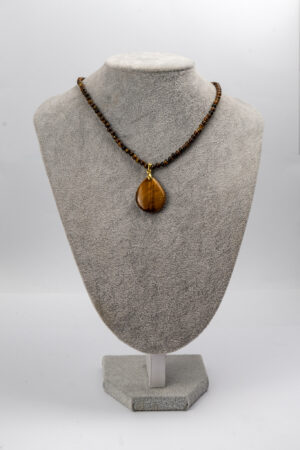 Collar ojo de tigre café