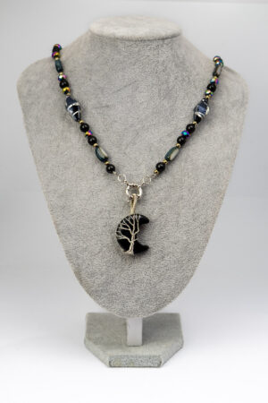 Collar luna obsidiana