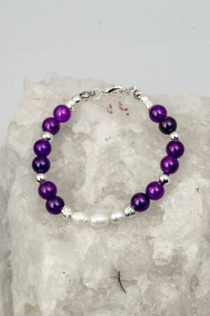 Pulsera ojo de tigre fucsia