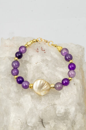 Pulsera amatista nácar