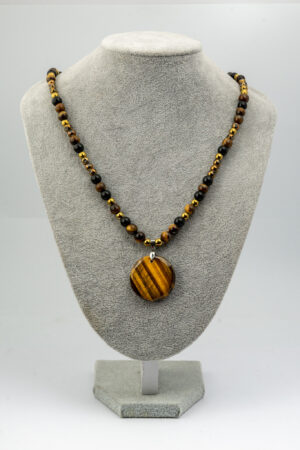 Collar ojo de tigre café 2