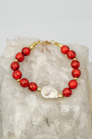 Pulsera howlita roja