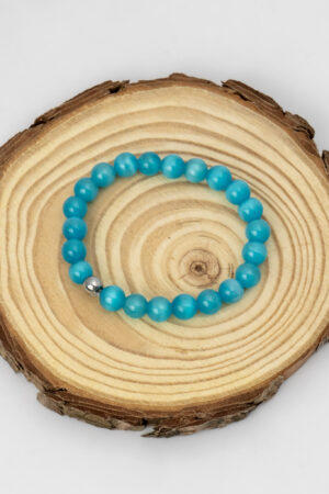 Pulsera ojo de tigre celeste