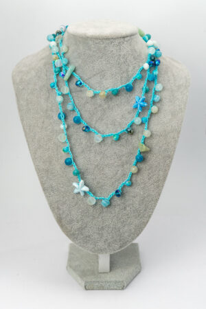 Collar tejido amazonita