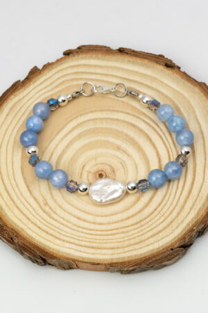 Pulsera acuamarina plata