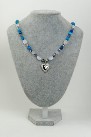 Collar azul plata