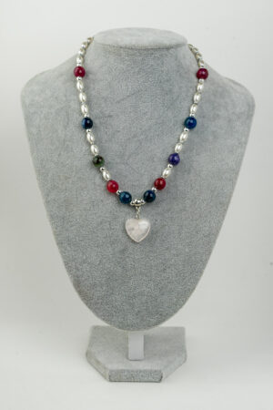 Collar corazón rosa