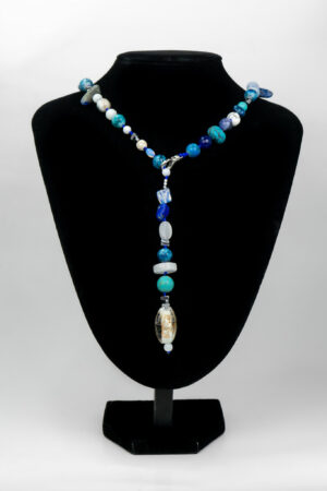 Collar en Y azul