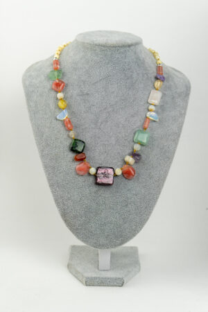 Collar mix piedras rectangulares