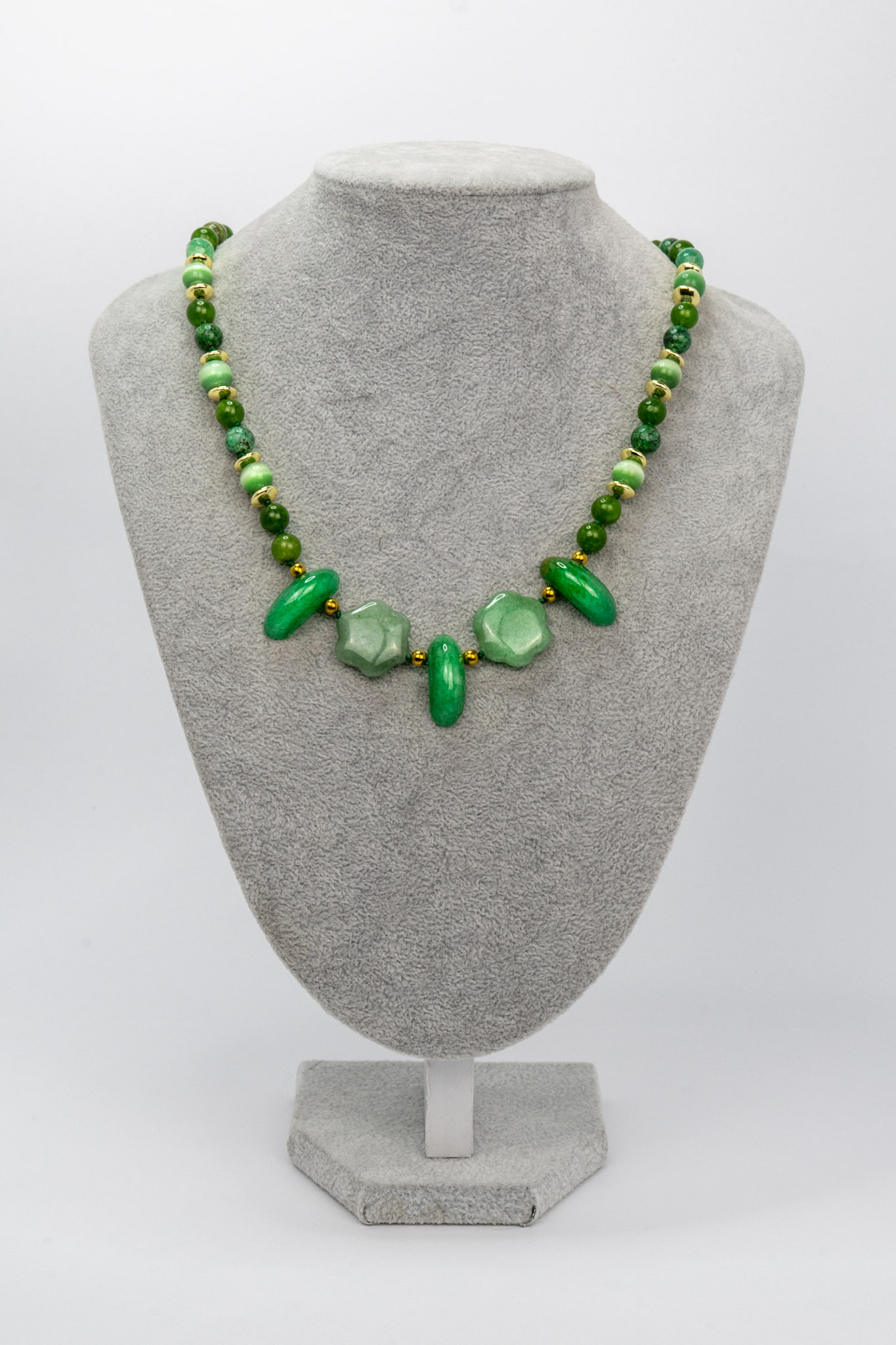 Collar mix piedras verde