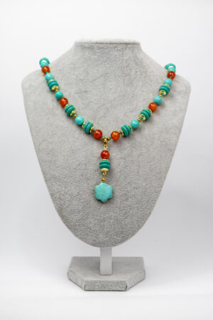 Collar turquesa y cornalina