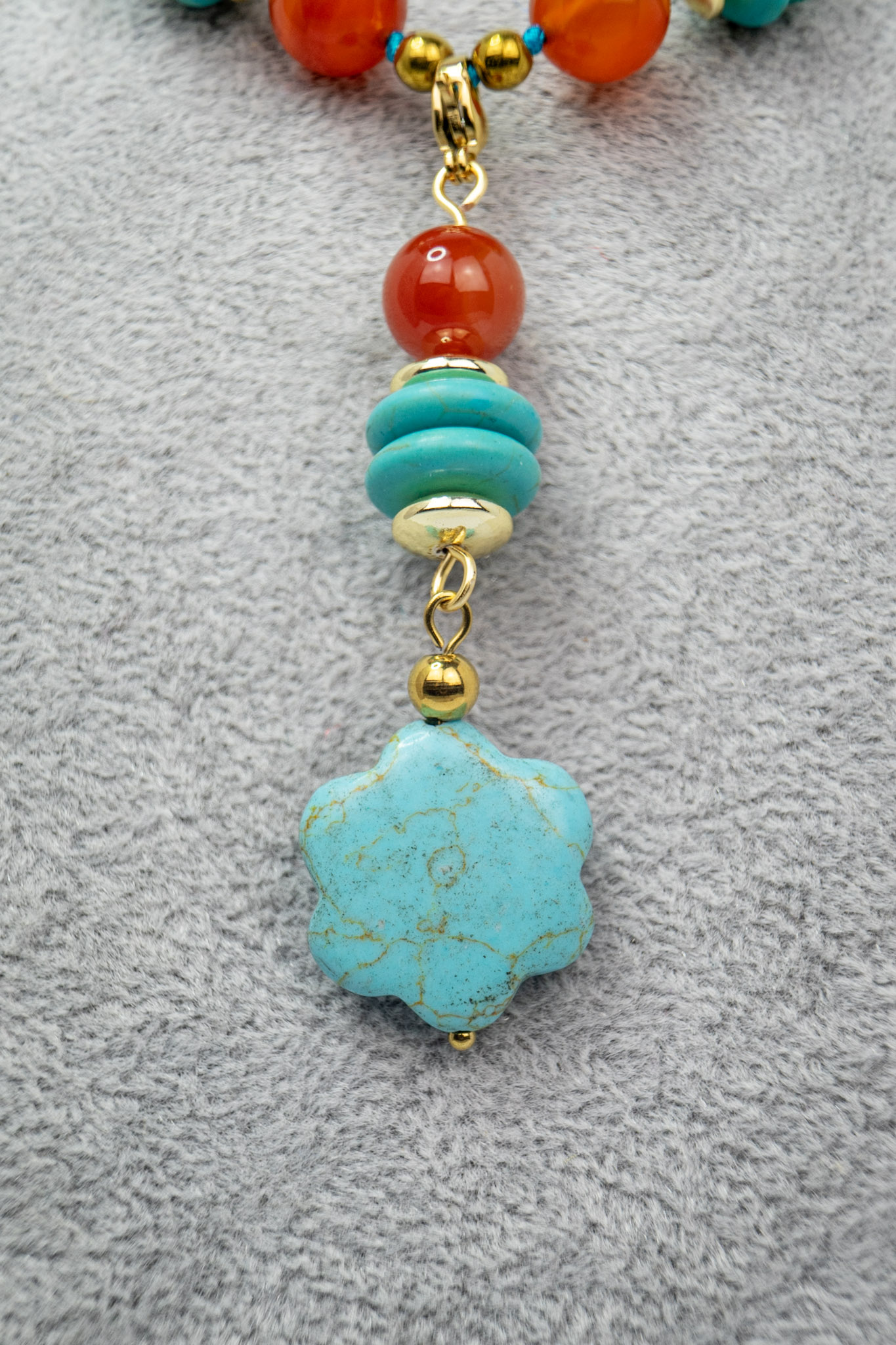 Collar turquesa y cornalina - Imagen 2