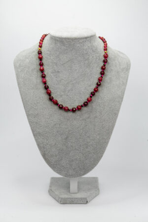 Collar ónix y ágatas burdeo