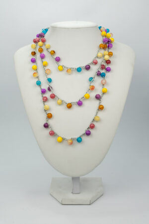 Collar tejido ágatas